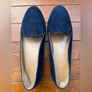 J. Crew woman’s flats shoes slip ons navy suede size 8.5